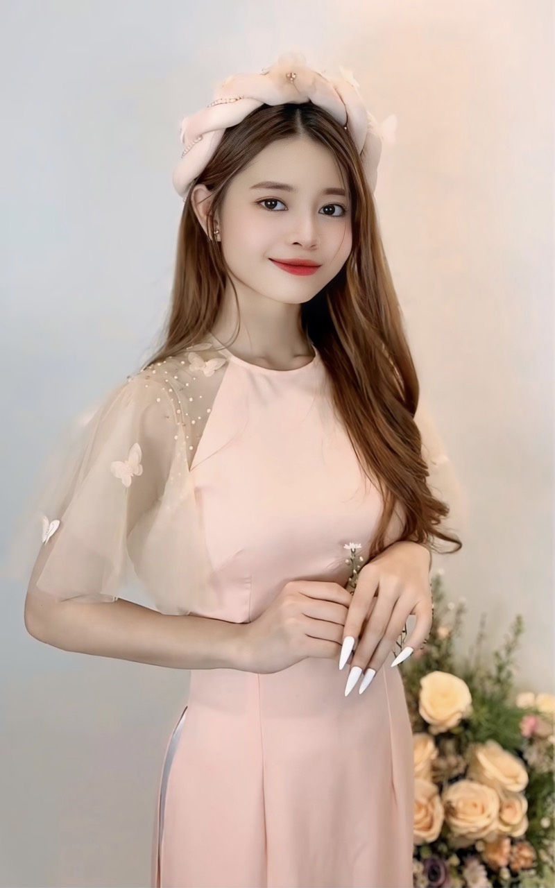 Áo Dài Cánh Tiên Hồ Điệp cam