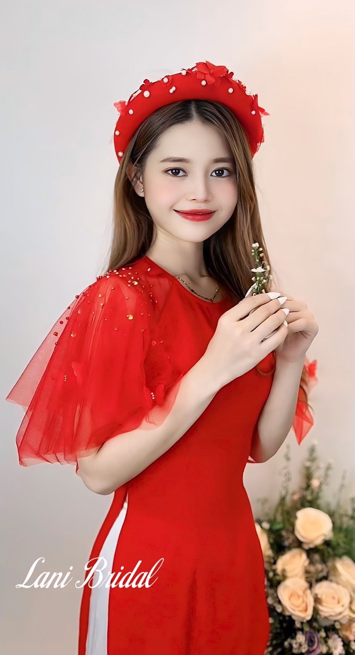 Áo Dài Cánh Tiên hồ Điệp đỏ